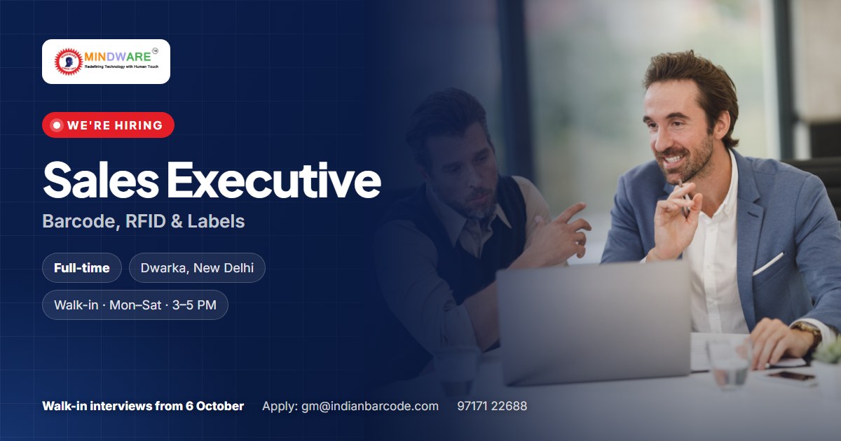 Sales Executive - Barcode Printers, RFID & Labels (Full-time)