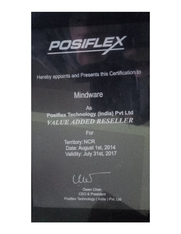 Posiflex Certificates